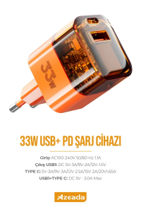 Azeada Sarj Cihazi PD-A88 33W Turuncu