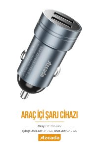 Azeada Araç Şarjı PD-C38 Gri